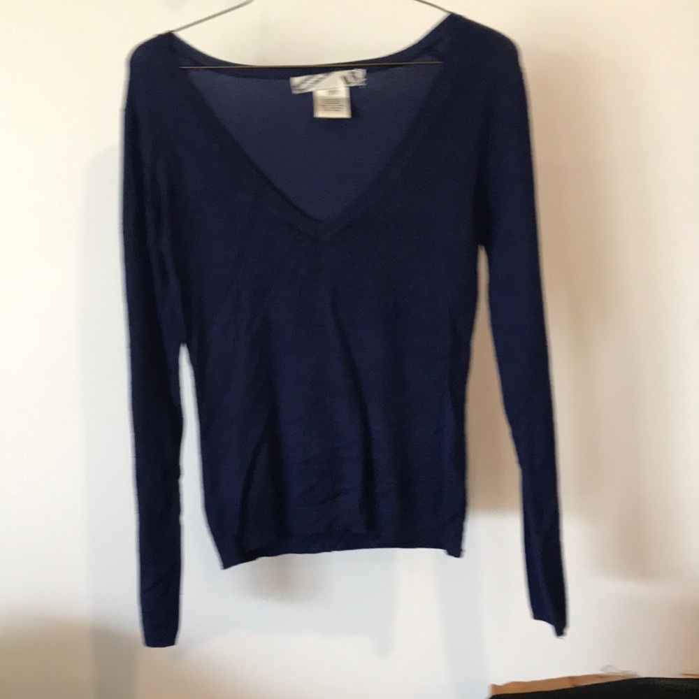 Dark blue v-neck sweater
